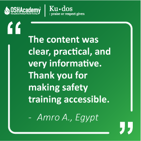 Image of student feedback of Hazard Communication training