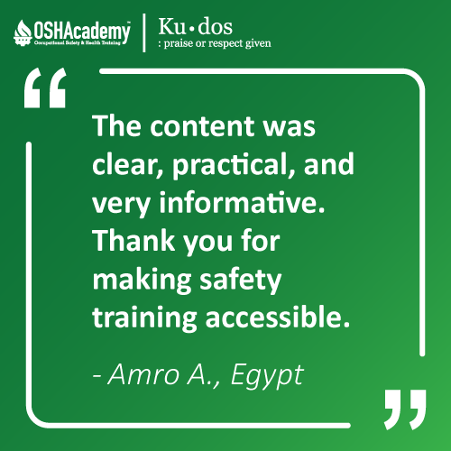 Image of student feedback of Hazard Communication training