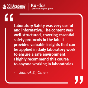Image of student feedback of Laboratory Safety training