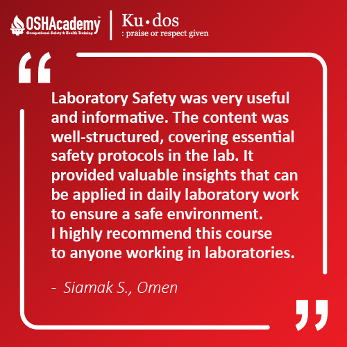 Image of student feedback of Laboratory Safety training